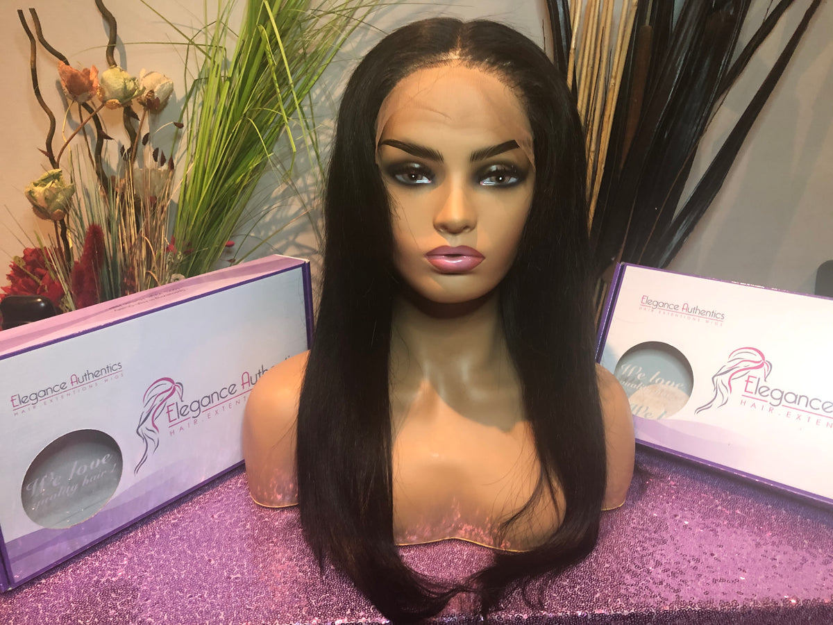 Virgin Malaysian Straight frontal Wig 16 13x4 Elegance