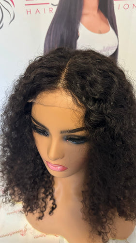 Customized  Virgin Malaysian Deep wave  Transparent 5x5 Closure Wig! 16 inches