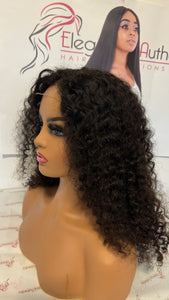 Customized  Virgin Malaysian Deep wave  Transparent 5x5 Closure Wig! 16 inches