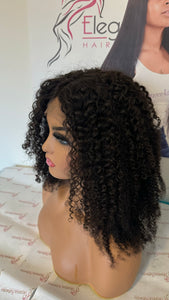 Virgin Malaysian Kinky Curly  Top  Lace  4x4  Closure  Wig! 16 inches