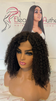 Virgin Malaysian Kinky Curly  Top  Lace  4x4  Closure  Wig! 16 inches