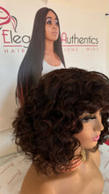 Virgin Brazilian Hair  Shoulder Wavy Curl Bang Wig Short Wig 12 Inches