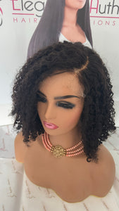 Virgin Malaysian Kinky Curly  Top  Lace  5X5  Closure  Wig! 14 inches