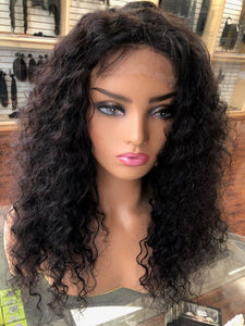 Virgin Malaysian Deep wave  Transparent 5x5 Lace  Closure  Wig! 18 inches