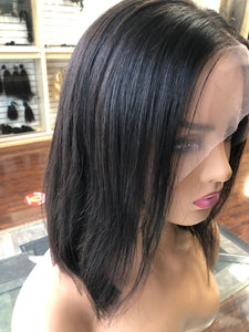 Virgin Malaysian Straight  Lace Frontal 13x4  Bob Wig! 10 Inches